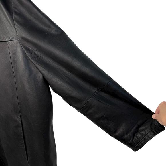 Wilsons Leather Pelle Studio Black Long Sleeve Button Front Coat Mens Sz 3XLT - Picture 10 of 16